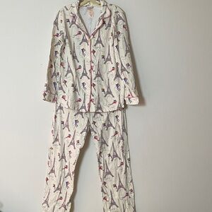 BedHead Cream and Pink Eiffel Tower Pajama Set